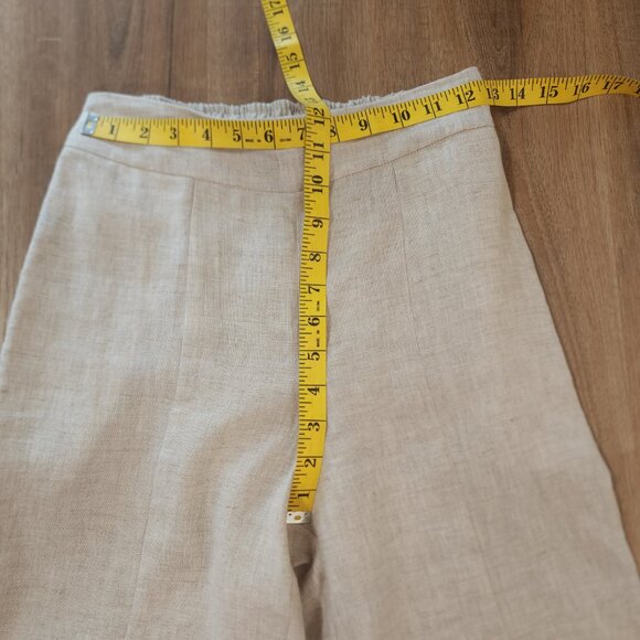 Mondern Sunday the Label Wide Leg 100% Linen Pant In natural Minimalist S XS - Picture 6 of 11